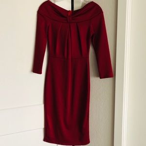 Maroon midi dress